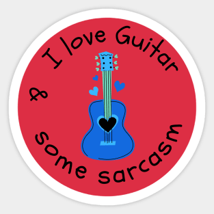 I Love Guitar Sticker